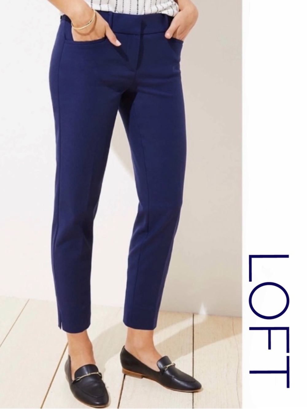 LOFT ~ Navy Petite Riviera Pants in Julie Fit